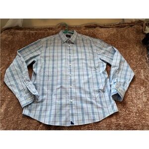 UNTUCKit Triano WF Wrinkle Free Button Down Shirt Mens XL Regular Fit Blue Plaid
